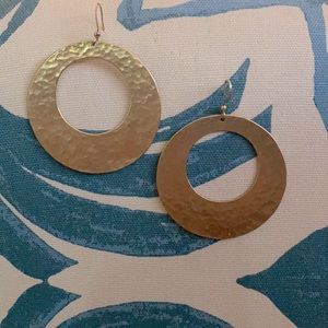 Hammered gold plated Hoops